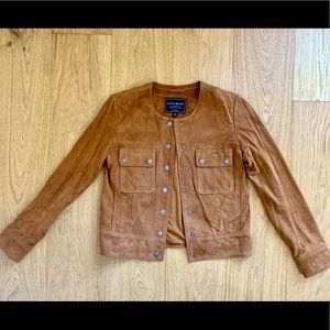 Suede brown leather jacket by Lucky Jeans-Size S (true to size) Hits at the hip.